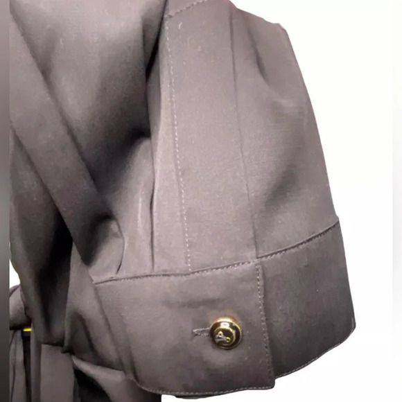 ST JOHN Black Button Up Blouse Sheer Long Sleeve Size XL Business Preppy New - Picture 4 of 8